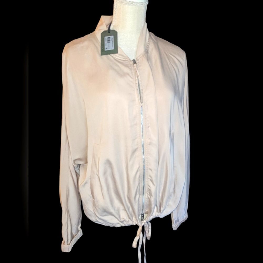 All Saints lyra bomber blush pink jacket size large